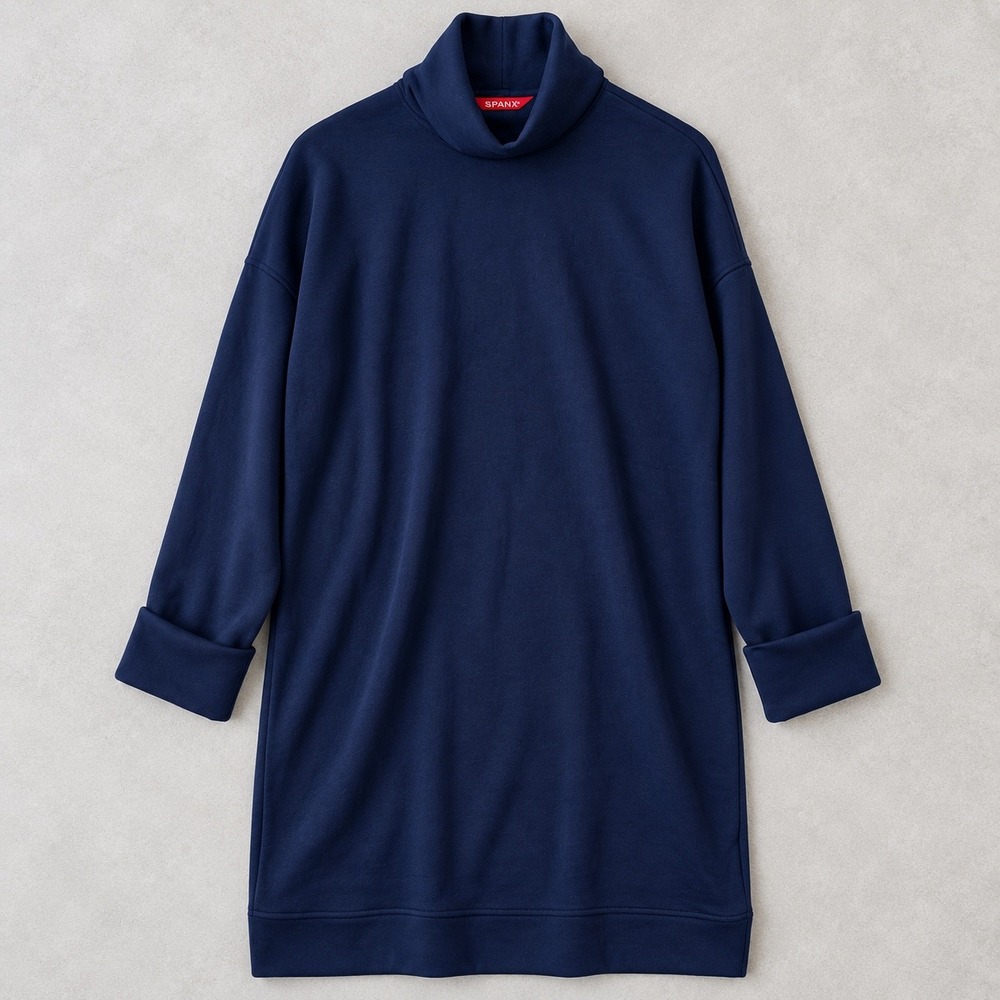 Spanx AirEssentials Turtleneck Dress Timeless Navy Size 1X 21724R Soft